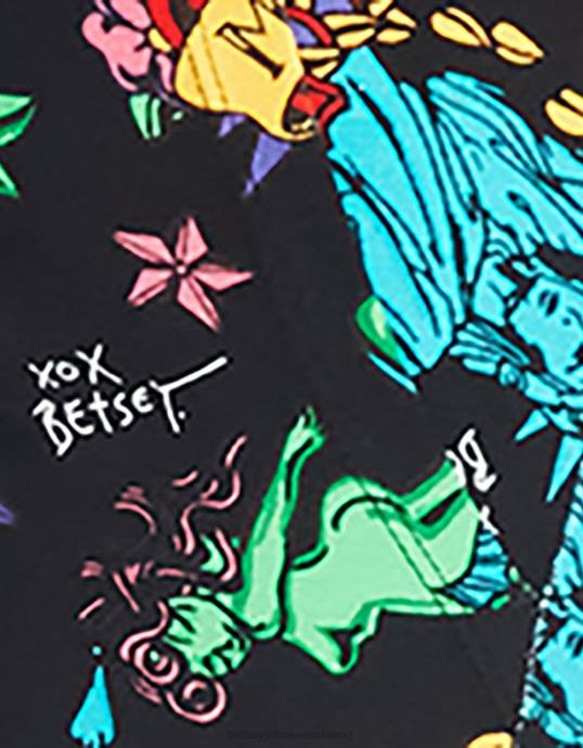 Frauen Betsey Johnson 80 Bash-Korsett-Raglan-Oberteil-Tattoo Tattoo Pri Kleidung ZJFF292