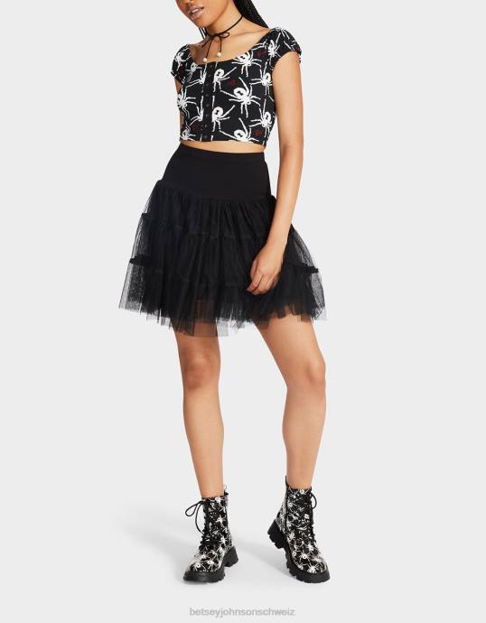 Frauen Betsey Johnson 80 Bash-Tüll-Tutu Schwarz Kleidung ZJFF272