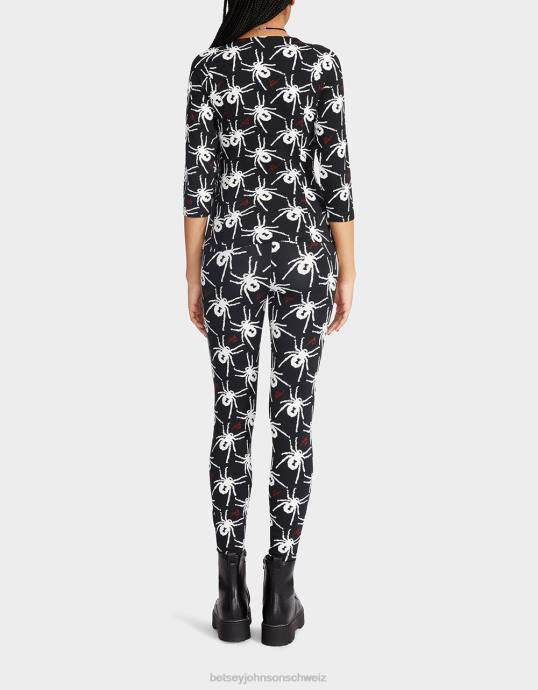 Frauen Betsey Johnson 80th Bash Korsett-Raglan-Oberteil Schwarz-Weiss Kleidung ZJFF305