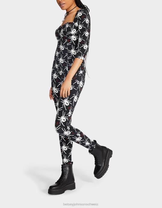 Frauen Betsey Johnson 80th Bash Korsett-Raglan-Oberteil Schwarz-Weiss Kleidung ZJFF305