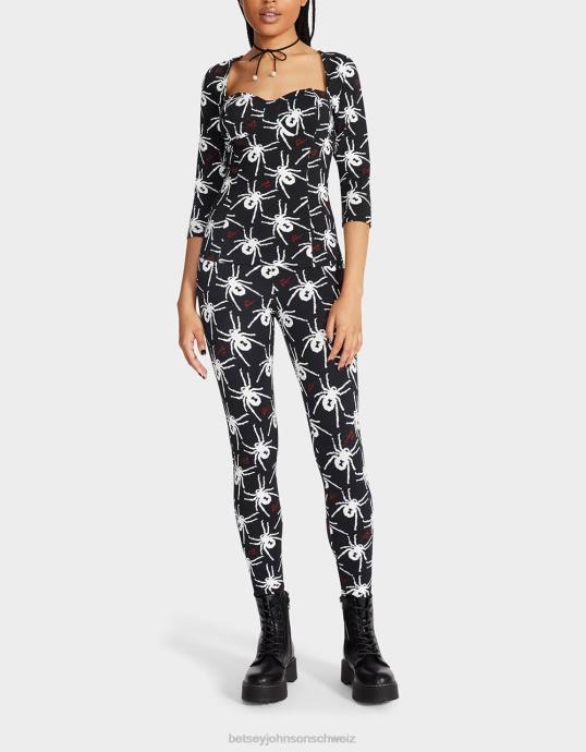 Frauen Betsey Johnson 80th Bash Korsett-Raglan-Oberteil Schwarz-Weiss Kleidung ZJFF305