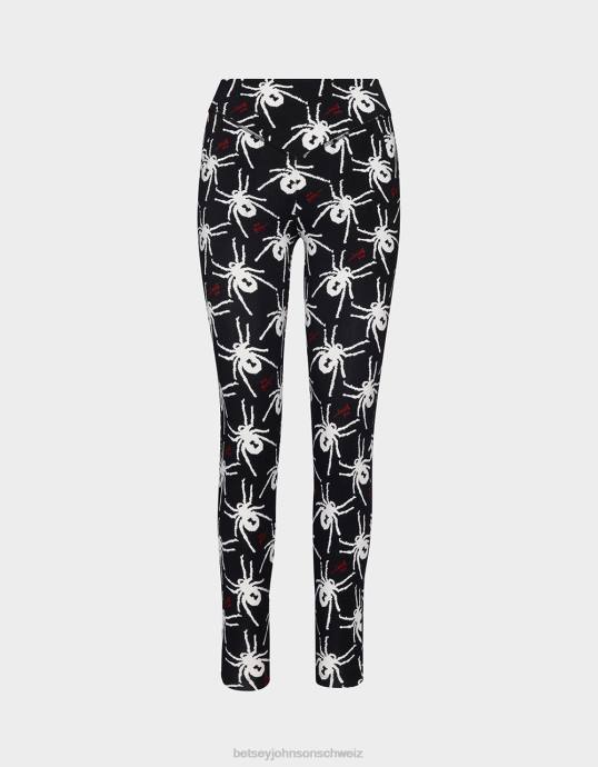 Frauen Betsey Johnson 80th-Bash-Leggings aus zweiter Haut Schwarz-Weiss Kleidung ZJFF304