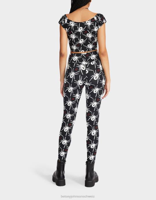 Frauen Betsey Johnson 80th-Bash-Leggings aus zweiter Haut Schwarz-Weiss Kleidung ZJFF304
