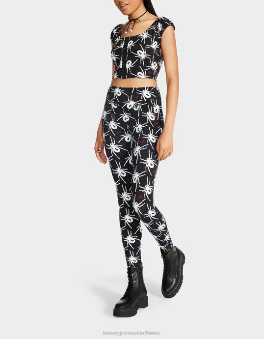 Frauen Betsey Johnson 80th-Bash-Leggings aus zweiter Haut Schwarz-Weiss Kleidung ZJFF304