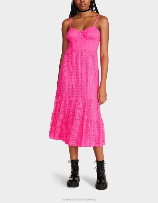 Frauen Betsey Johnson Ava Korsett-Midikleid Rosa Kleidung ZJFF285