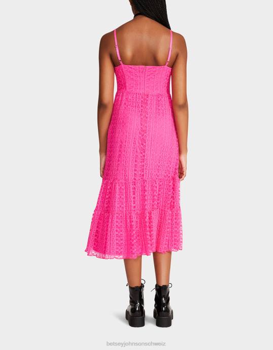 Frauen Betsey Johnson Ava Korsett-Midikleid Rosa Kleidung ZJFF285