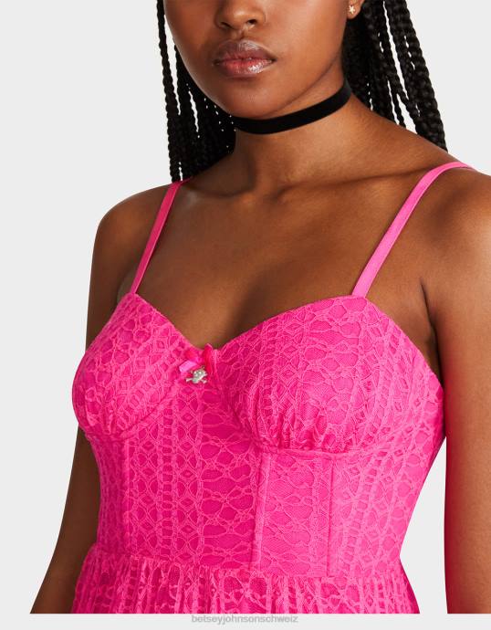 Frauen Betsey Johnson Ava Korsett-Midikleid Rosa Kleidung ZJFF285