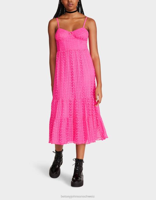 Frauen Betsey Johnson Ava Korsett-Midikleid Rosa Kleidung ZJFF285