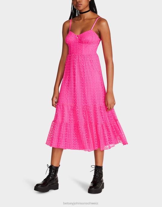 Frauen Betsey Johnson Ava Korsett-Midikleid Rosa Kleidung ZJFF285