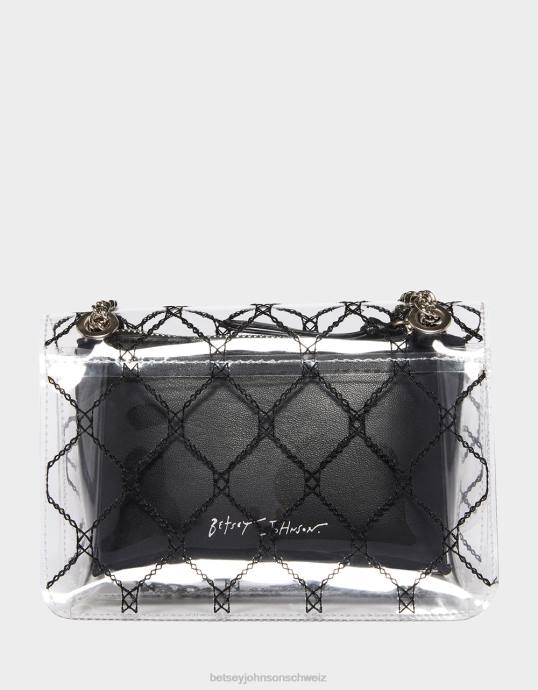 Frauen Betsey Johnson Berry hübsche wandelbare Umhängetasche klar Zubehör ZJFF243