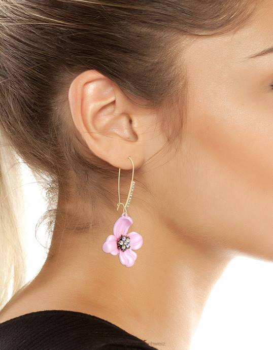 Frauen Betsey Johnson Blumenschau-Ohrringe Rosa Schmuck ZJFF343