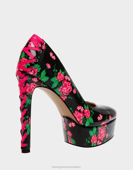 Frauen Betsey Johnson Bonne schwarz-multi Schuhe ZJFF109