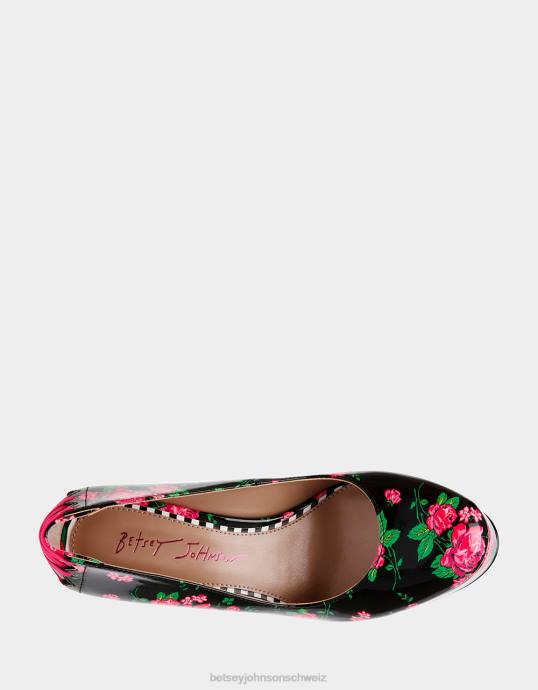 Frauen Betsey Johnson Bonne schwarz-multi Schuhe ZJFF109