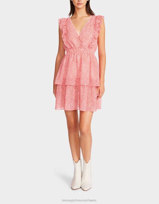 Frauen Betsey Johnson Chiffon-Minikleid mit Königin der Herzen Rosa Kleidung ZJFF293
