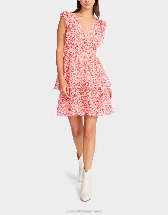 Frauen Betsey Johnson Chiffon-Minikleid mit Königin der Herzen Rosa Kleidung ZJFF293