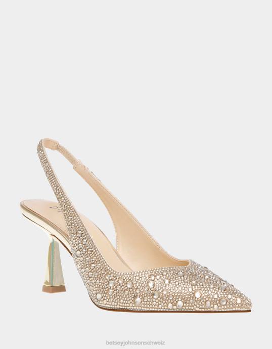 Frauen Betsey Johnson Clark Gold Schuhe ZJFF93
