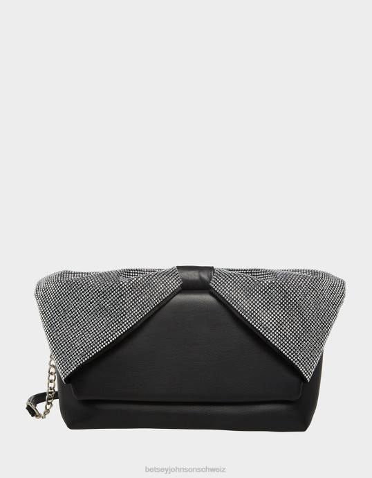 Frauen Betsey Johnson Die ganze glitzernde Tasche mit Schleifengriff Schwarz Zubehör ZJFF237