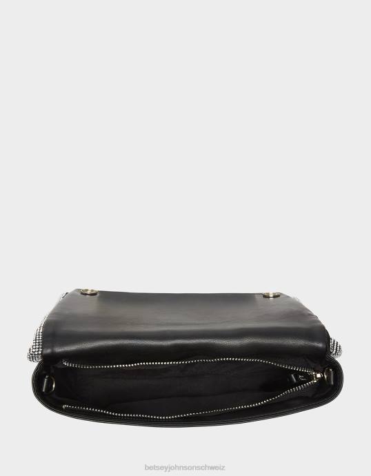 Frauen Betsey Johnson Die ganze glitzernde Tasche mit Schleifengriff Schwarz Zubehör ZJFF237