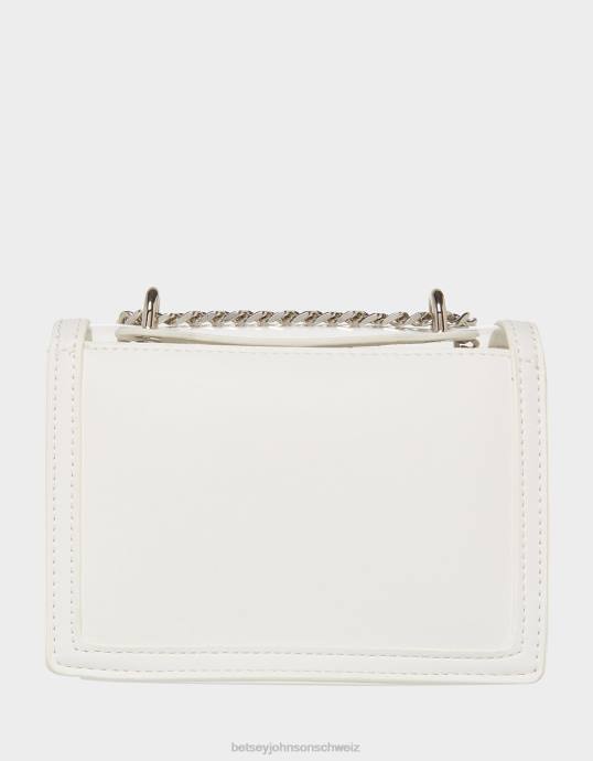 Frauen Betsey Johnson Durchsichtige wandelbare Tasche mit Strassschleife Weiss Zubehör ZJFF225