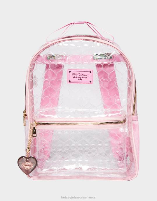 Frauen Betsey Johnson Durchsichtiger Rucksack mit Tasche erröten Zubehör ZJFF233