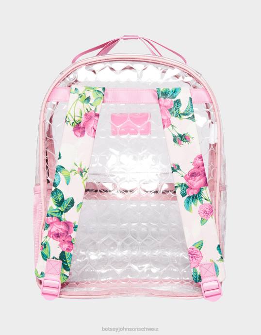 Frauen Betsey Johnson Durchsichtiger Rucksack mit Tasche erröten Zubehör ZJFF233