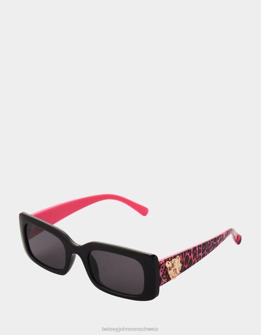Frauen Betsey Johnson Einfach macht es eine schwarze Sonnenbrille multi Zubehör ZJFF391