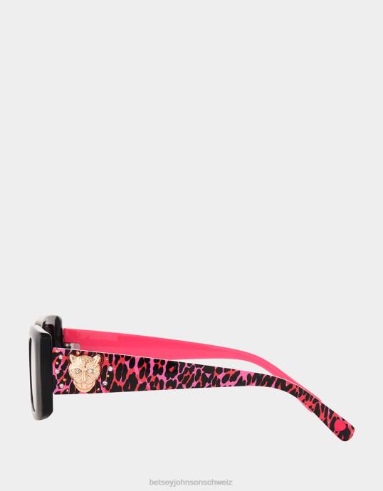 Frauen Betsey Johnson Einfach macht es eine schwarze Sonnenbrille multi Zubehör ZJFF391