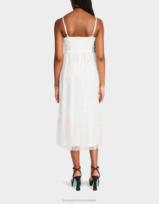 Frauen Betsey Johnson Garden Vibes Korsett-Midikleid weiß-multi Kleidung ZJFF281