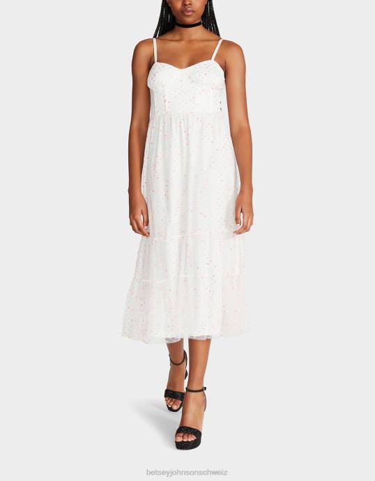 Frauen Betsey Johnson Garden Vibes Korsett-Midikleid weiß-multi Kleidung ZJFF281