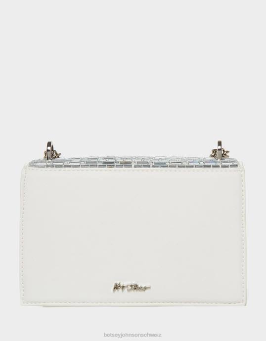 Frauen Betsey Johnson Glanz auf der umwandelbaren Klappentasche Elfenbein Zubehör ZJFF242