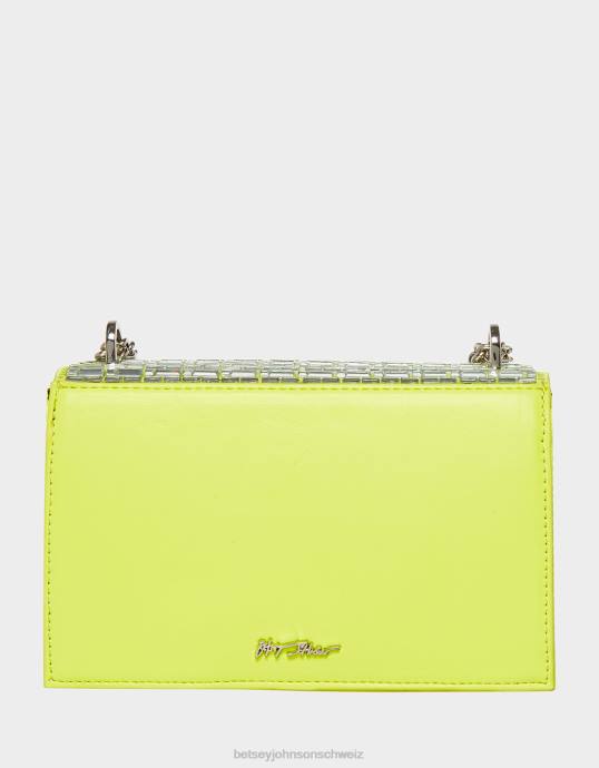 Frauen Betsey Johnson Glanz auf der umwandelbaren Klappentasche Zitrone Zubehör ZJFF239