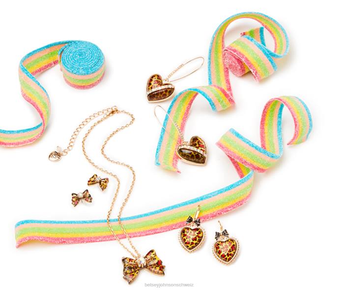 Frauen Betsey Johnson Herz-Tropfen-Ohrringe Leopard Schmuck ZJFF339