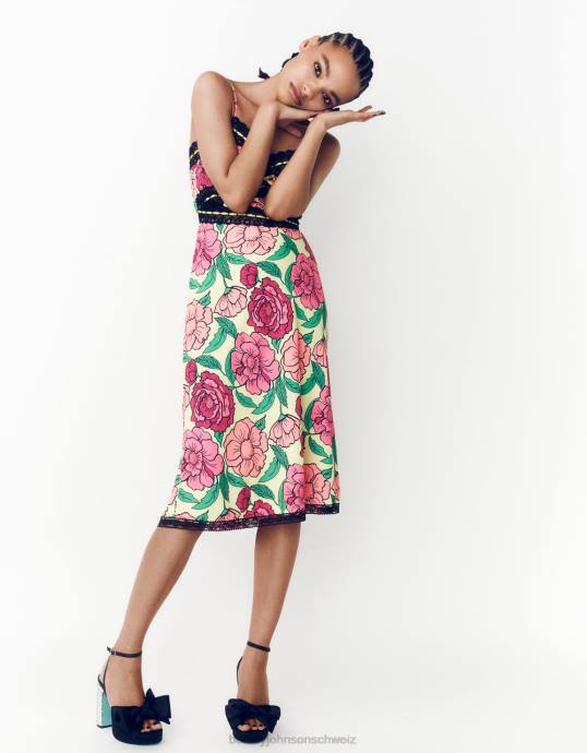 Frauen Betsey Johnson Hollywood-Midikleid Kalk Kleidung ZJFF262