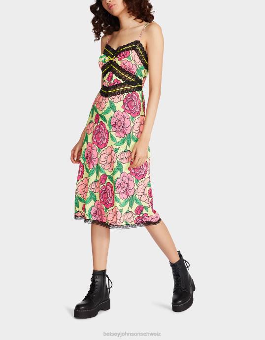 Frauen Betsey Johnson Hollywood-Midikleid Kalk Kleidung ZJFF262