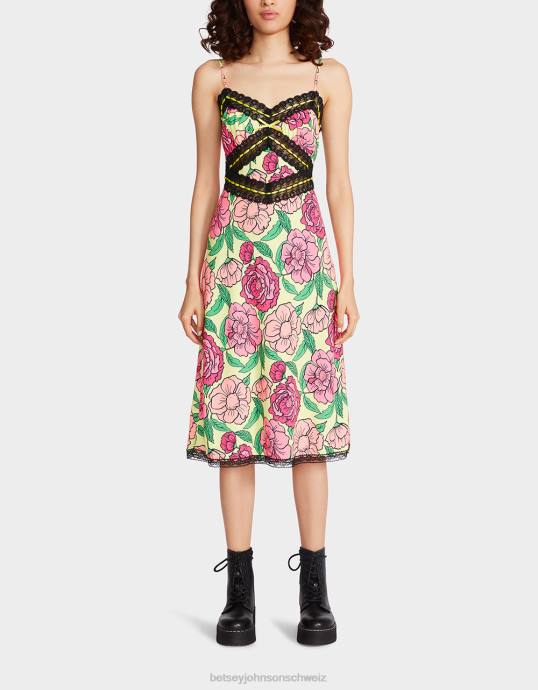 Frauen Betsey Johnson Hollywood-Midikleid Kalk Kleidung ZJFF262