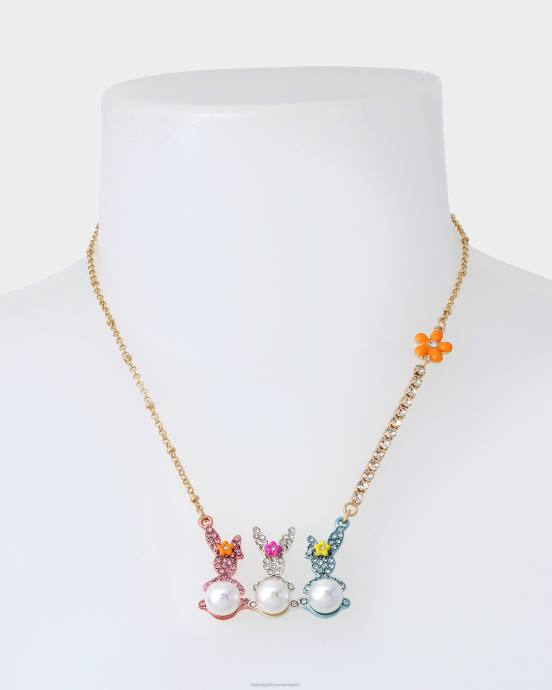 Frauen Betsey Johnson Hunny Bunny Bar kurzer Anhänger multi Schmuck ZJFF347