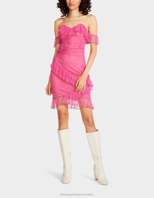 Frauen Betsey Johnson Ineinandergreifendes trägerloses Minikleid Rosa Kleidung ZJFF279