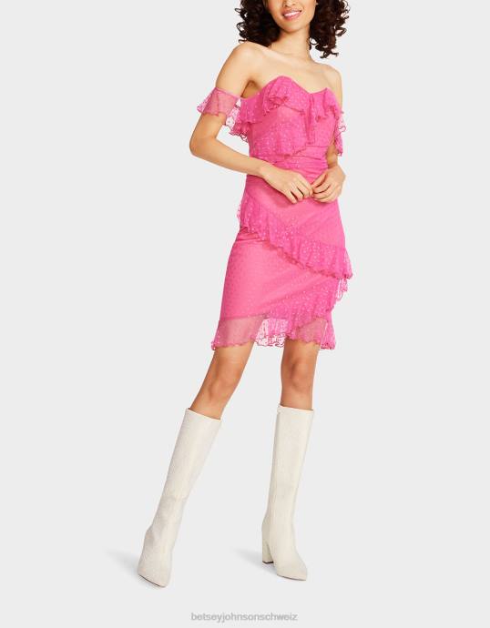 Frauen Betsey Johnson Ineinandergreifendes trägerloses Minikleid Rosa Kleidung ZJFF279
