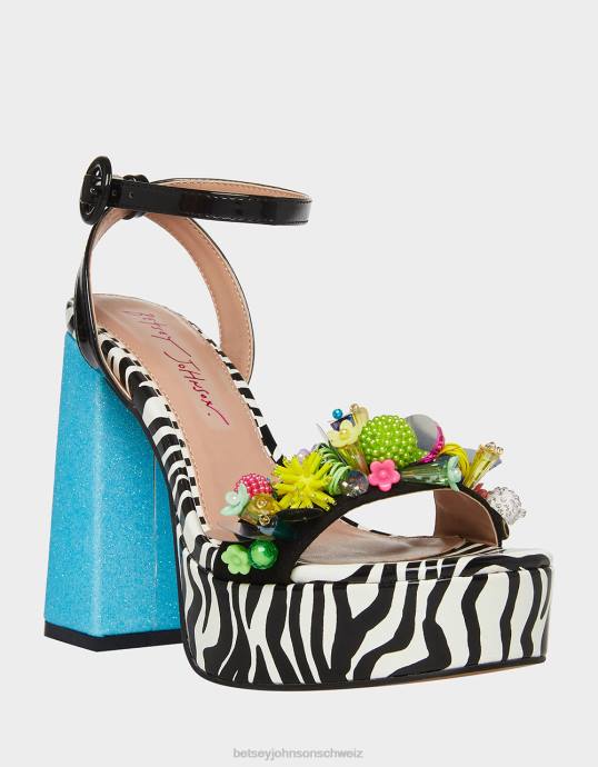 Frauen Betsey Johnson Jordan schwarz-multi Schuhe ZJFF104
