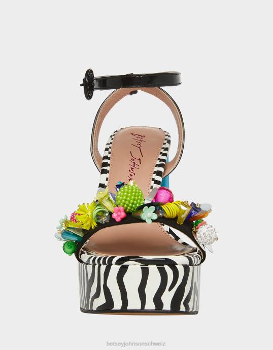Frauen Betsey Johnson Jordan schwarz-multi Schuhe ZJFF104