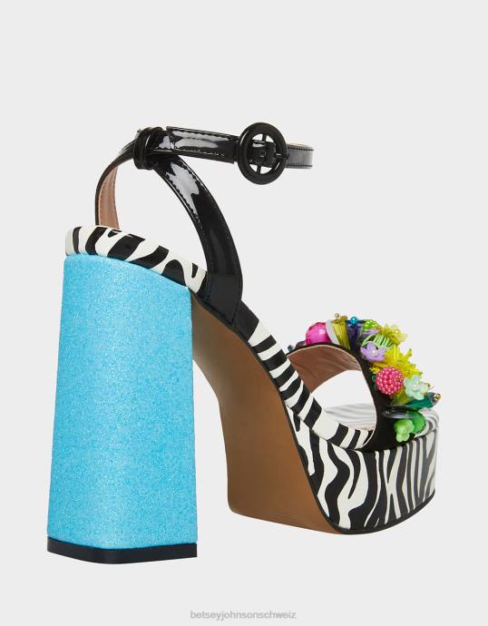 Frauen Betsey Johnson Jordan schwarz-multi Schuhe ZJFF104