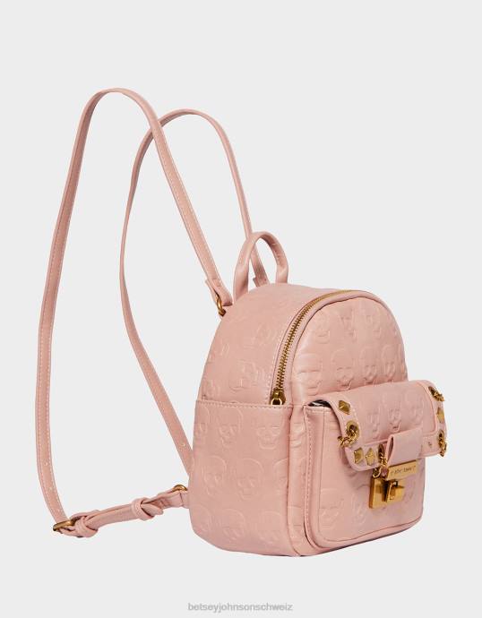 Frauen Betsey Johnson Kein Problem Mini-Rucksack mit Totenkopf-Motiv erröten Zubehör ZJFF258