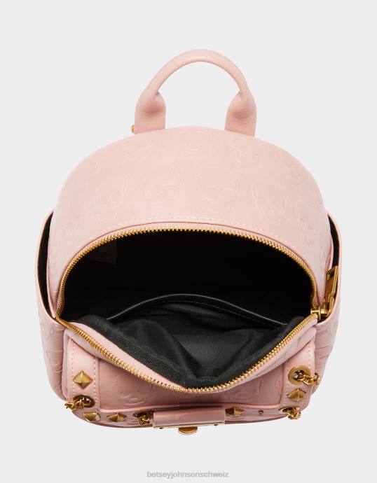 Frauen Betsey Johnson Kein Problem Mini-Rucksack mit Totenkopf-Motiv erröten Zubehör ZJFF258