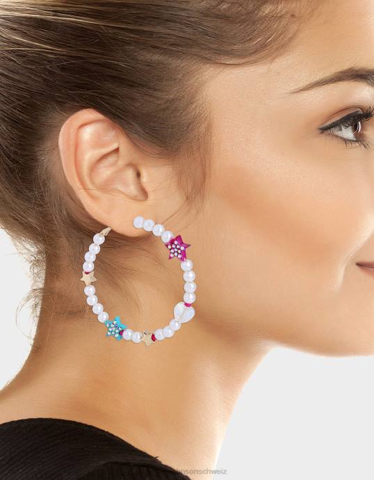 Frauen Betsey Johnson Kidult Kitsch Perlen-Perlen-Reifen multi Schmuck ZJFF360