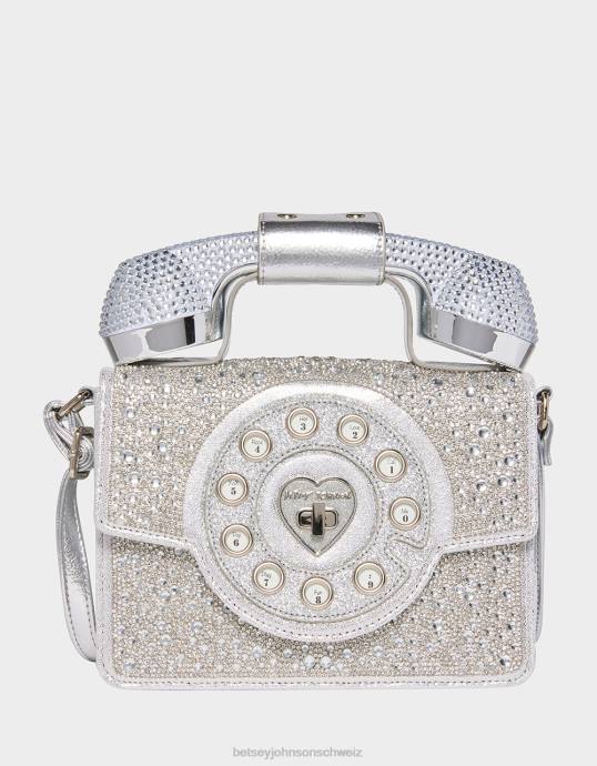 Frauen Betsey Johnson Kitsch Million Stars Handytasche Silber Zubehör ZJFF202