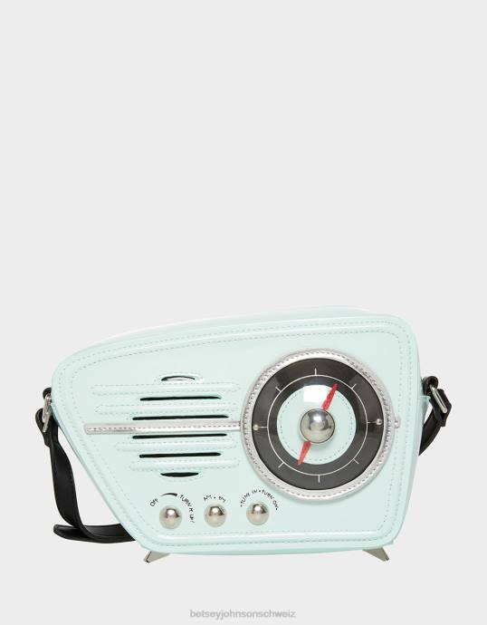 Frauen Betsey Johnson Kitsch Radio Active Umhängetasche Mint Grün Zubehör ZJFF222