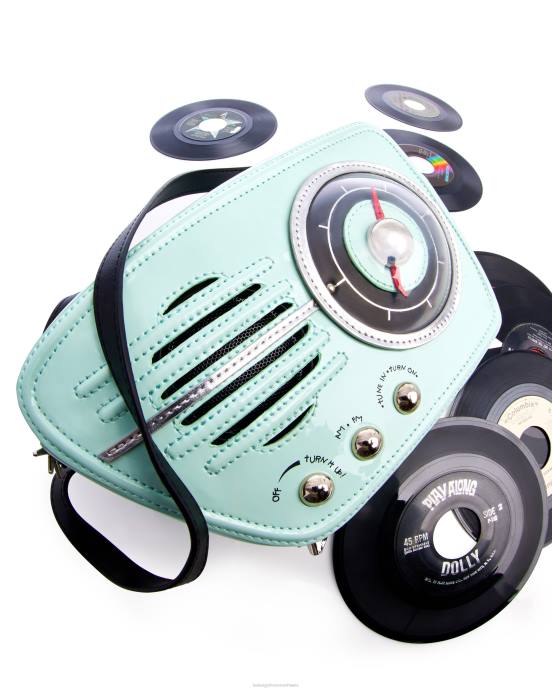 Frauen Betsey Johnson Kitsch Radio Active Umhängetasche Mint Grün Zubehör ZJFF222