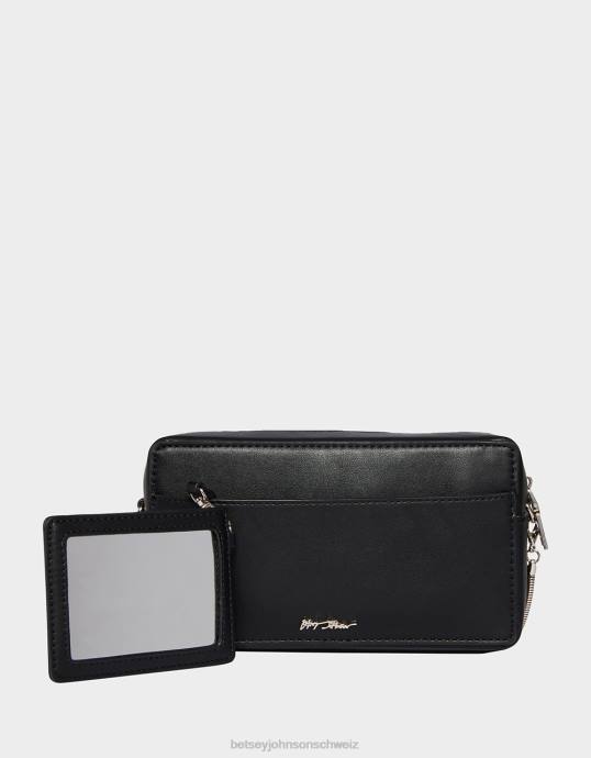 Frauen Betsey Johnson Kitsch sei nett zurückspulen vhs crossbody Schwarz Zubehör ZJFF223