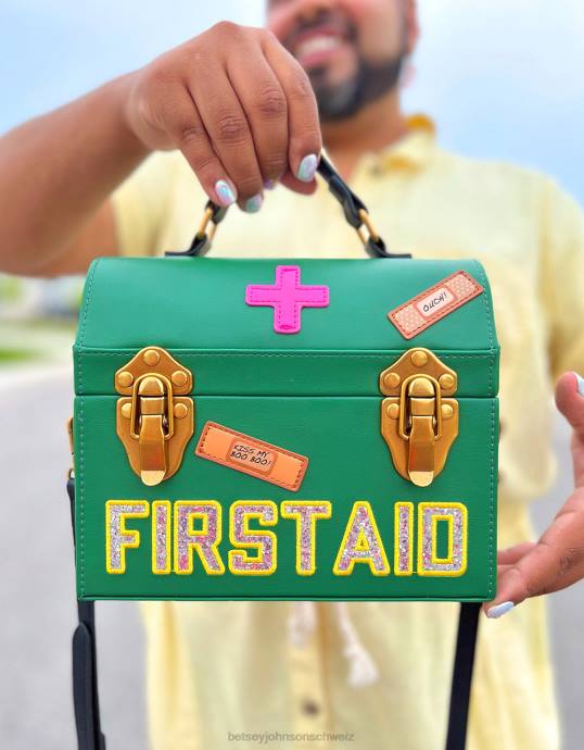 Frauen Betsey Johnson Kitsch spielender Doktor-Crossbody Grün Zubehör ZJFF204