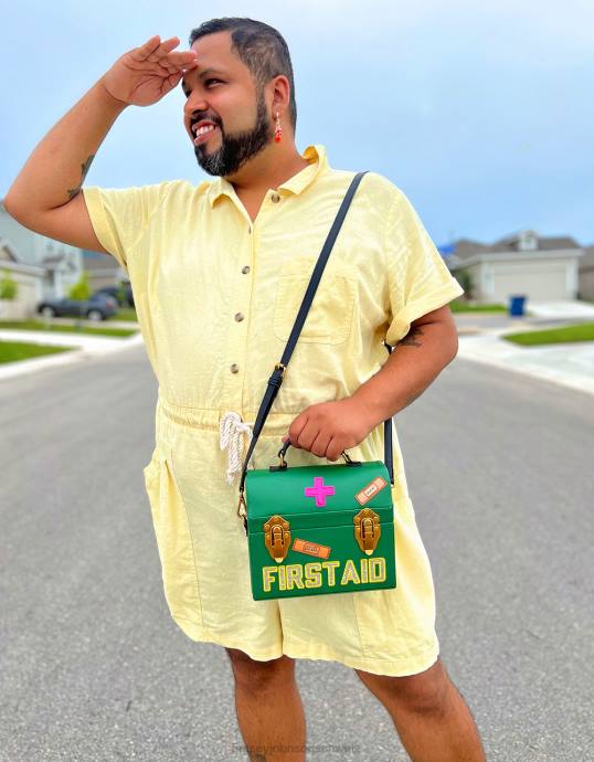 Frauen Betsey Johnson Kitsch spielender Doktor-Crossbody Grün Zubehör ZJFF204